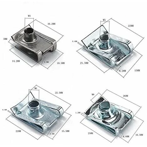 80 Pcs Carénage Spire Vitesse Clips Pince Fixation Vis Écrous Kits, U Écrou Carénage Printemps Carrosserie Garniture Panneau Moto Vélo U Clips Vitesse Attaches Vis Autotaraudeuse Vis Clips M4、M5、M6、M8 2 80 Pcs Carénage Spire Vitesse Clips Pince Fixation Vis Écrous Kits, U Écrou Carénage Printemps Carrosserie Garniture Panneau Moto Vélo U Clips Vitesse Attaches Vis Autotaraudeuse Vis Clips M4、M5、M6、M8 – Image 2