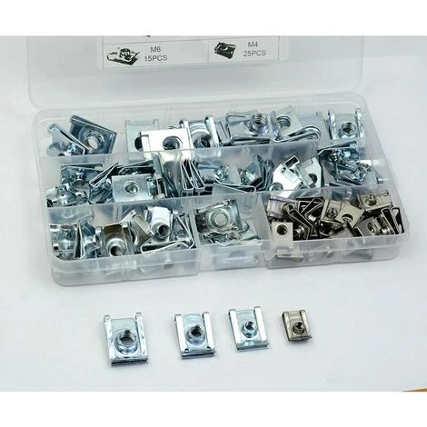 80 Pcs Carénage Spire Vitesse Clips Pince Fixation Vis Écrous Kits, U Écrou Carénage Printemps Carrosserie Garniture Panneau Moto Vélo U Clips Vitesse Attaches Vis Autotaraudeuse Vis Clips M4、M5、M6、M8 3 80 Pcs Carénage Spire Vitesse Clips Pince Fixation Vis Écrous Kits, U Écrou Carénage Printemps Carrosserie Garniture Panneau Moto Vélo U Clips Vitesse Attaches Vis Autotaraudeuse Vis Clips M4、M5、M6、M8 – Image 3