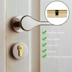 Cylindre 90mm Double Cylindre Profilé, Serrure à Cylindre 90 Mm, Serrure à Cylindre De Qualité Supérieure, Cylindre Double Profilé, Cylindre De Serrure 90 Mm Avec 8 Clés -Rapid Soldes Boutique 90750660 2