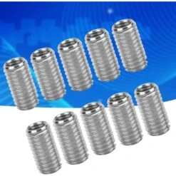 10pcs Intérieur M6 1.0 Extérieur M8 1.25 Lueur 15mm Inserts Filetés à Fente -Rapid Soldes Boutique 91407125 5