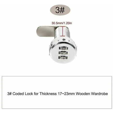 Serrure à Code Serrure Codée D'armoires De Tiroirnumérique Mécanique Code à Combinaison 3 Chiffres En Alliage De Zinc Pour Armoire Placard Tiroir Boîte Aux Lettres 3 Serrure à Code Serrure Codée D'armoires De Tiroirnumérique Mécanique Code à Combinaison 3 Chiffres En Alliage De Zinc Pour Armoire Placard Tiroir Boîte Aux Lettres – Image 3