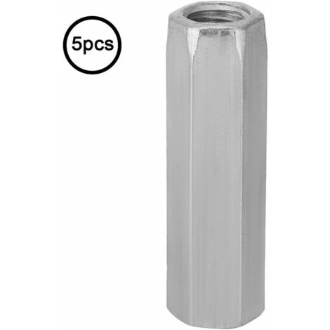 5pcs M10 Écrou Long Tige En Acier Au Carbone Écrous Hexagonaux De Couplage Écrous Hexagonaux Douille Écrou Fixations Filetées (M1040) 2 5pcs M10 Écrou Long Tige En Acier Au Carbone Écrous Hexagonaux De Couplage Écrous Hexagonaux Douille Écrou Fixations Filetées (M1040) – Image 2