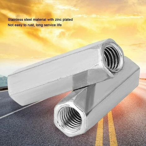 5pcs M10 Écrou Long Tige En Acier Au Carbone Écrous Hexagonaux De Couplage Écrous Hexagonaux Douille Écrou Fixations Filetées (M1040) 3 5pcs M10 Écrou Long Tige En Acier Au Carbone Écrous Hexagonaux De Couplage Écrous Hexagonaux Douille Écrou Fixations Filetées (M1040) – Image 3