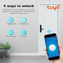 Serrure De Porte Biométrique Avec Empreinte Digitale, Serrure De Poignée De Porte électronique WiFi, Mot De Passe D'empreintes Digitales IC Card APP Clé à Distance Déverrouiller Le Levier De Porte Ava 7 Serrure De Porte Biométrique Avec Empreinte Digitale, Serrure De Poignée De Porte électronique WiFi, Mot De Passe D'empreintes Digitales IC Card APP Clé à Distance Déverrouiller Le Levier De Porte Ava -Rapid Soldes Boutique 92911298 3