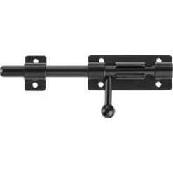 Serrure De Porte De Sécurité à Pêne Coulissant Robuste Avec Trou Pour Cadenas, Acier Inoxydable 304 Noir Mat, Longueur 6 Pouces 160 Mm, Diamètre 14 Mm. (8 Pouces (200mm)-6 Pouces 160mm