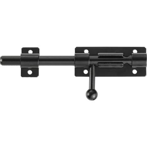 Serrure De Porte De Sécurité à Pêne Coulissant Robuste Avec Trou Pour Cadenas, Acier Inoxydable 304 Noir Mat, Longueur 6 Pouces 160 Mm, Diamètre 14 Mm. (8 Pouces (200mm)-6 Pouces 160mm 1 Serrure De Porte De Sécurité à Pêne Coulissant Robuste Avec Trou Pour Cadenas, Acier Inoxydable 304 Noir Mat, Longueur 6 Pouces 160 Mm, Diamètre 14 Mm. (8 Pouces (200mm)-6 Pouces 160mm