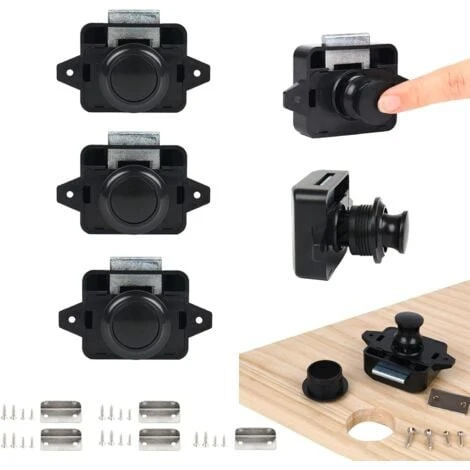 Loquet De Verrouillage à Bouton-poussoir, 5PSC Serrures De Porte Sans Clé Pour Camping-car, Yacht, Bateau, Loquet De Poignée De Porte D'armoire Pop Up Verrou De Porte En Nickel 1 Loquet De Verrouillage à Bouton-poussoir, 5PSC Serrures De Porte Sans Clé Pour Camping-car, Yacht, Bateau, Loquet De Poignée De Porte D'armoire Pop Up Verrou De Porte En Nickel