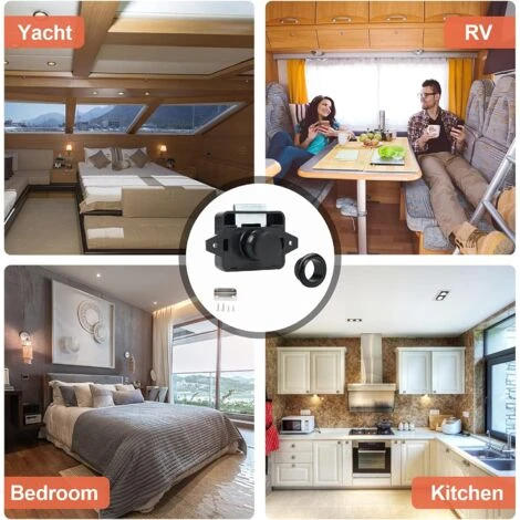 Loquet De Verrouillage à Bouton-poussoir, 5PSC Serrures De Porte Sans Clé Pour Camping-car, Yacht, Bateau, Loquet De Poignée De Porte D'armoire Pop Up Verrou De Porte En Nickel 3 Loquet De Verrouillage à Bouton-poussoir, 5PSC Serrures De Porte Sans Clé Pour Camping-car, Yacht, Bateau, Loquet De Poignée De Porte D'armoire Pop Up Verrou De Porte En Nickel – Image 3