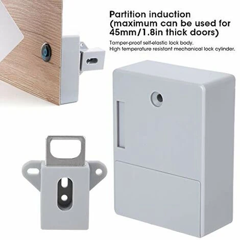 Serrure D'armoire Intelligente 125KHz, Ouverture De Carte RFID électronique Pour Bibliothèques De Sauna, Usines Et Bureaux De Garde-Robe - Sans Perceuse(Gris) 2 Serrure D'armoire Intelligente 125KHz, Ouverture De Carte RFID électronique Pour Bibliothèques De Sauna, Usines Et Bureaux De Garde-Robe - Sans Perceuse(Gris) – Image 2