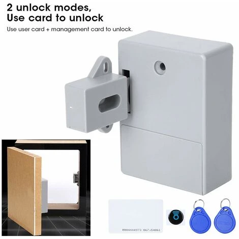 Serrure D'armoire Intelligente 125KHz, Ouverture De Carte RFID électronique Pour Bibliothèques De Sauna, Usines Et Bureaux De Garde-Robe - Sans Perceuse(Gris) 4 Serrure D'armoire Intelligente 125KHz, Ouverture De Carte RFID électronique Pour Bibliothèques De Sauna, Usines Et Bureaux De Garde-Robe - Sans Perceuse(Gris) – Image 4