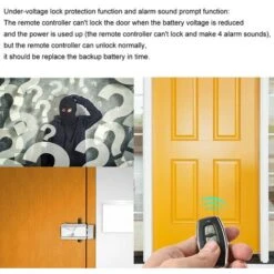 Serrure De Porte Électrique, Serrure De Télécommande Intelligente Serrure Antivol Mécanique Serrure De Porte Sécurité Antivol Forte Avec Quatre Télécommandes Portesécurité à Domicile Serrure Porte -Rapid Soldes Boutique 95085162 3
