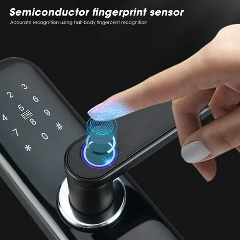 Serrure De Porte Intelligente à Clavier Serrure électronique Avec Poignée à Empreinte Digitale Serrure De Porte à Pêne Dormant Pour Bureau à Domicile Appartement Hôtel 3 Serrure De Porte Intelligente à Clavier Serrure électronique Avec Poignée à Empreinte Digitale Serrure De Porte à Pêne Dormant Pour Bureau à Domicile Appartement Hôtel – Image 3