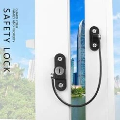 Verrou De Sécurité Enfant Noir, Serrure De Sécurité Pour Porte, Fenêtre, Tiroir, Placard, Réfrigérateur, Limiteur De Porte, Limiteur D'ouverture, Antivol Avec Vis Et Clés -Rapid Soldes Boutique 95205332 4