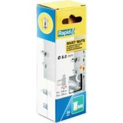 RAPID - M8 - Ecrous à Sertir Pour Vis Ø8mm - Blister De 20 + Forêt