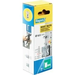 RAPID - M6 - Ecrous à Sertir Pour Vis Ø6mm - Blister De 20 + Forêt