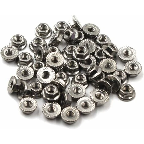 M8 Écrous De Blocage Hexagonaux à écrou à Collerette Acier Inoxydable (paquet De 50) - MODOU 1 M8 Écrous De Blocage Hexagonaux à écrou à Collerette Acier Inoxydable (paquet De 50) - MODOU