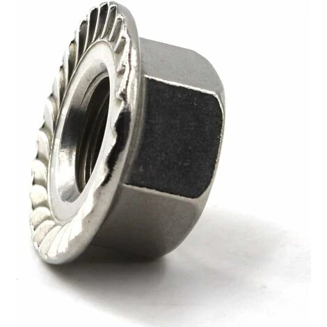 M8 Écrous De Blocage Hexagonaux à écrou à Collerette Acier Inoxydable (paquet De 50) - MODOU 4 M8 Écrous De Blocage Hexagonaux à écrou à Collerette Acier Inoxydable (paquet De 50) - MODOU – Image 4