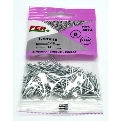 Fer 4877 Sac Pointe De Fer Tête Conique Zincado, 2 x 40 mm 1 Fer 4877 Sac Pointe De Fer Tête Conique Zincado, 2 x 40 mm