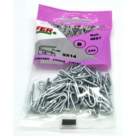 Fer 4887 Sac Grampillones Zincado, 9 x 14 mm 1 Fer 4887 Sac Grampillones Zincado, 9 x 14 mm