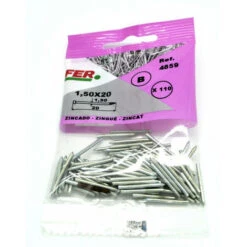 Fer 4859 Sac Embout D'Acier Tête Conique Zincado, 1.5 x 20 mm
