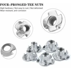 90pcs Ecrou En T 4 Griffes, Ecrous En T En Acier Au Carbone, M3/M4/M5/M6/M8, Travail Du Bois Meuble, Écrou Inserts En Acier Au Carbone T -Rapid Soldes Boutique 98766459 3