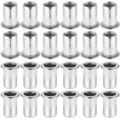 60 Pièces 304 Ecrou A Sertir M8 En Acier Inoxydable Tête Plate Ecrou Aveugle Rivet Fileté Ecrou A Rivet Pour Pince à Insert Fileté