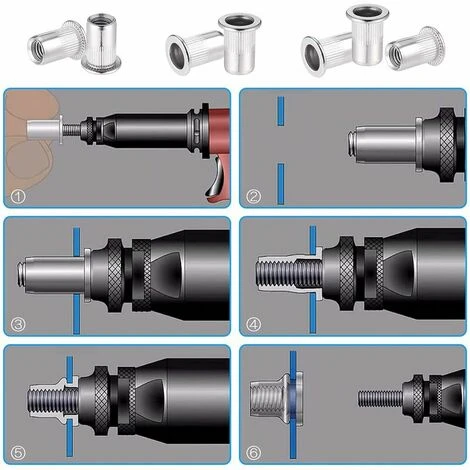 60 Pièces 304 Ecrou A Sertir M8 En Acier Inoxydable Tête Plate Ecrou Aveugle Rivet Fileté Ecrou A Rivet Pour Pince à Insert Fileté 3 60 Pièces 304 Ecrou A Sertir M8 En Acier Inoxydable Tête Plate Ecrou Aveugle Rivet Fileté Ecrou A Rivet Pour Pince à Insert Fileté – Image 3